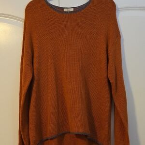NWT Easel Burnt Orange Crew Neck Sweater Oversized Small